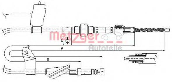 METZGER 174014 Трос, стояночная тормозная система