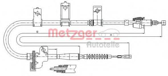 METZGER 176020 Трос, стояночная тормозная система