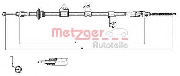 METZGER 176027 Трос, стояночная тормозная система