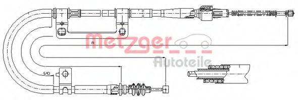 Трос, стояночная тормозная система METZGER 17.6040