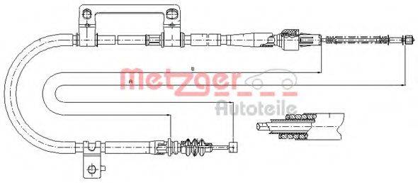 Трос, стояночная тормозная система METZGER 17.6041