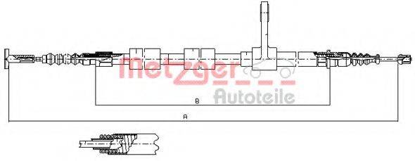 Трос, стояночная тормозная система METZGER 251.31