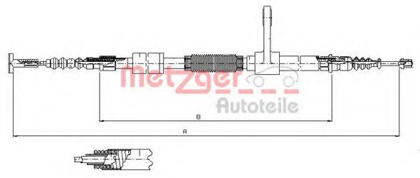 Трос, стояночная тормозная система METZGER 251.34
