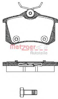 Комплект тормозных колодок, дисковый тормоз METZGER 0263.14