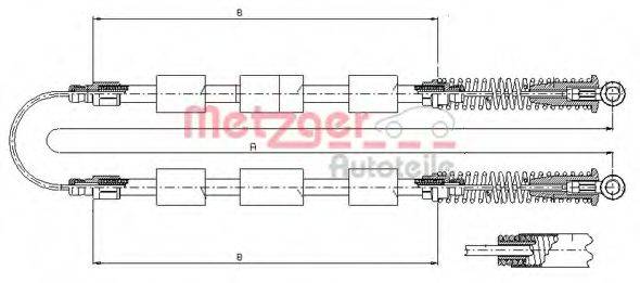Трос, стояночная тормозная система METZGER 321.20