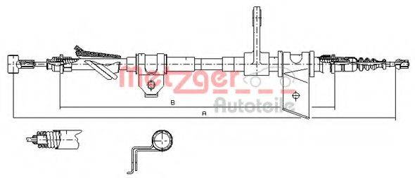 METZGER 45111 Трос, стояночная тормозная система