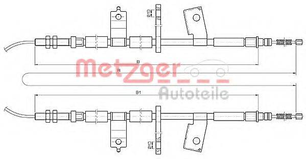 Трос, стояночная тормозная система METZGER 17.3513