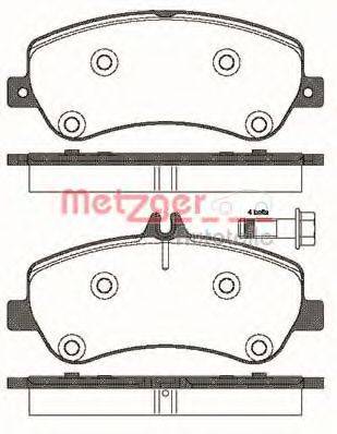 Комплект тормозных колодок, дисковый тормоз METZGER 1170777
