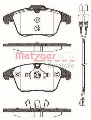 Комплект тормозных колодок, дисковый тормоз METZGER 1170773