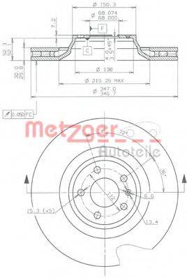METZGER 24891V Тормозной диск