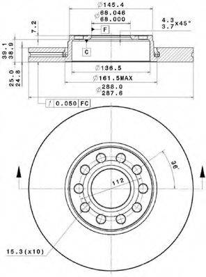 Тормозной диск METZGER 25104 E