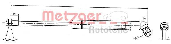 METZGER 2110376 Газовая пружина, крышка багажник