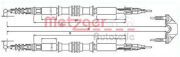 Трос, стояночная тормозная система METZGER 11.5858