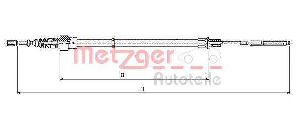 Трос, стояночная тормозная система METZGER 10.7137