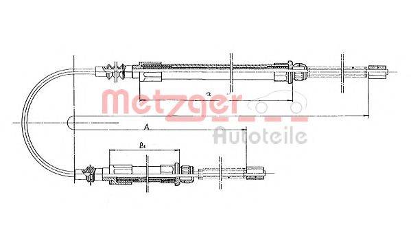 METZGER 11711 Трос, стояночная тормозная система