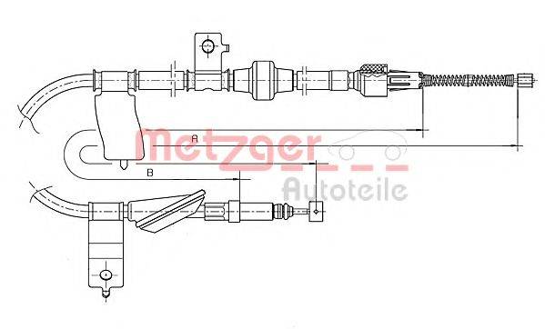METZGER 174015 Трос, стояночная тормозная система