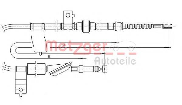 METZGER 174017 Трос, стояночная тормозная система