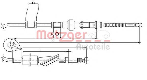METZGER 174018 Трос, стояночная тормозная система