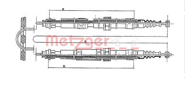 Трос, стояночная тормозная система METZGER 431.3