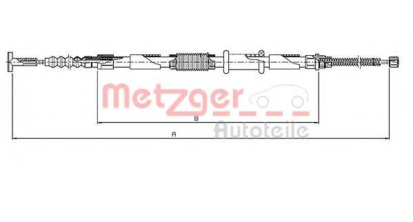 Трос, стояночная тормозная система METZGER 461.9