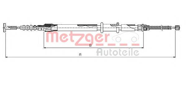 Трос, стояночная тормозная система METZGER 631.10