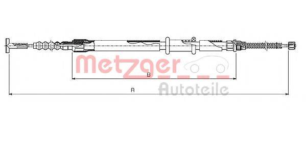 METZGER 63111 Трос, стояночная тормозная система