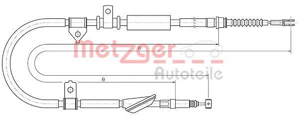 METZGER 105239 Трос, стояночная тормозная система