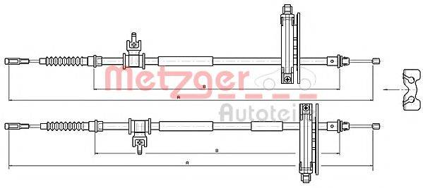 METZGER 105359 Трос, стояночная тормозная система