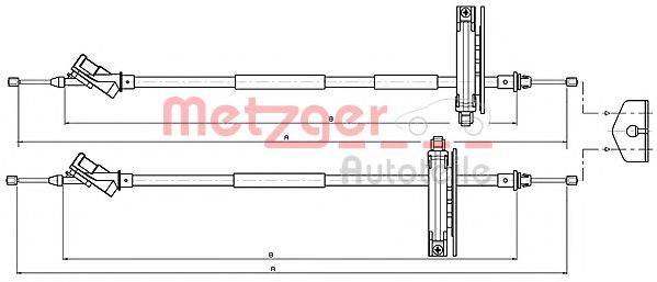 METZGER 105361 Трос, стояночная тормозная система