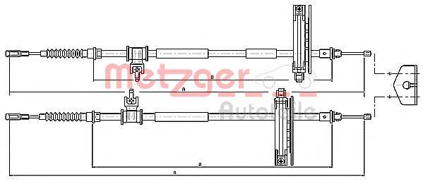 Трос, стояночная тормозная система METZGER 10.5362