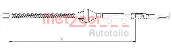 Трос, стояночная тормозная система METZGER 10.5365