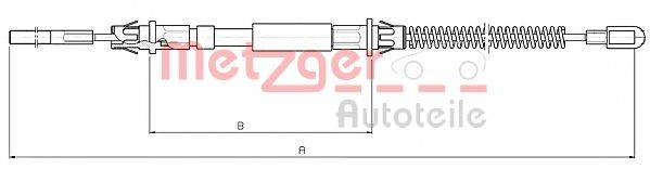 Трос, стояночная тормозная система METZGER 10.5973