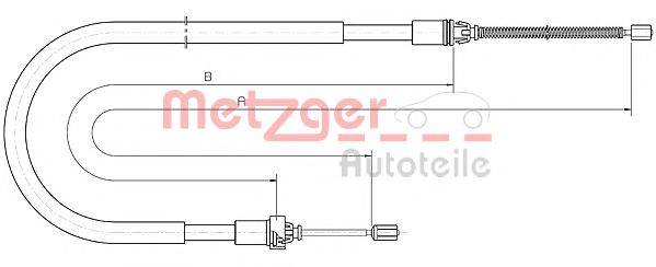 METZGER 106033 Трос, стояночная тормозная система