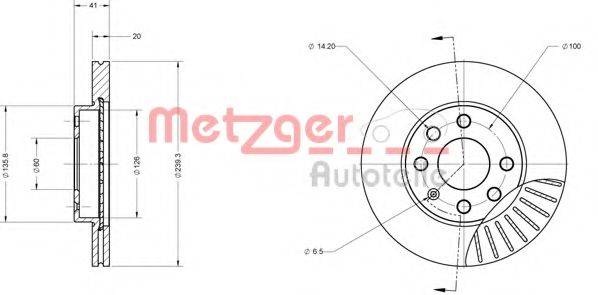 Тормозной диск METZGER 6110054