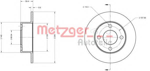 Тормозной диск METZGER 6110106