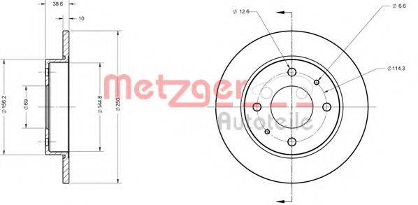 Тормозной диск METZGER 6110123