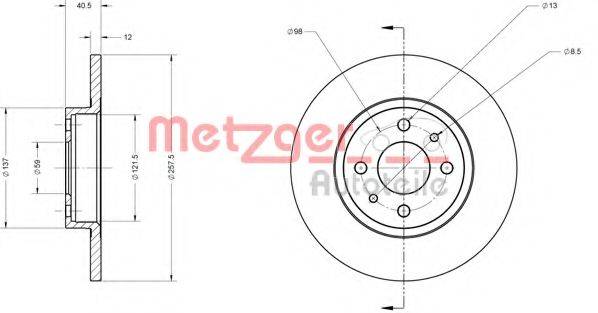 Тормозной диск METZGER 6110124