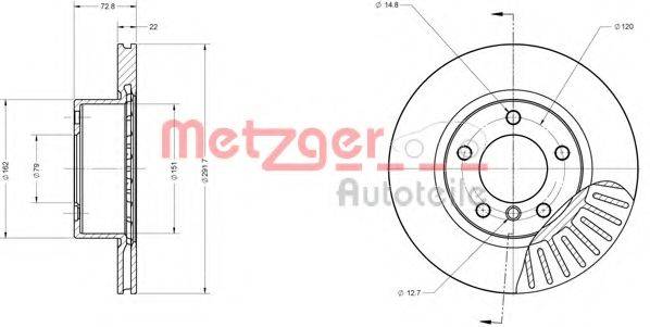 Тормозной диск METZGER 6110147