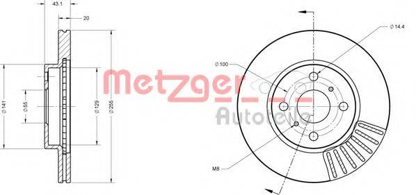 Тормозной диск METZGER 6110154