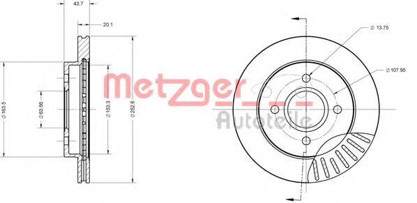Тормозной диск METZGER 6110157