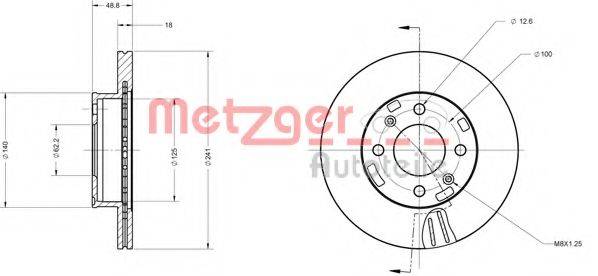 Тормозной диск METZGER 6110160