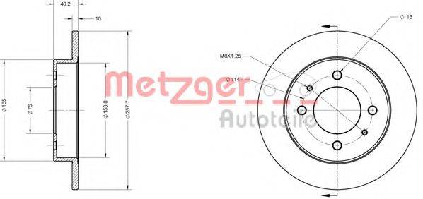 Тормозной диск METZGER 6110165