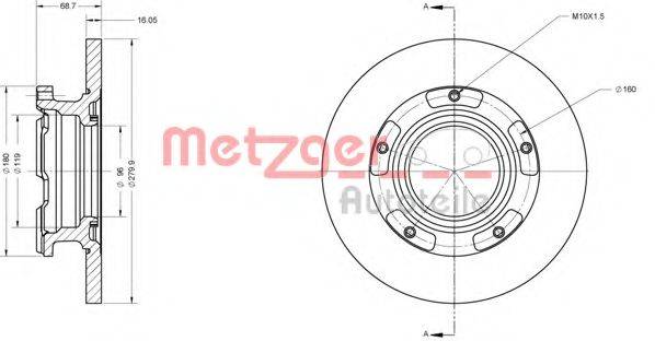 METZGER 6110205 Тормозной диск