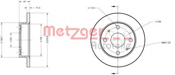 Тормозной диск METZGER 6110214