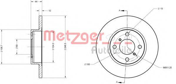 METZGER 6110226 Тормозной диск