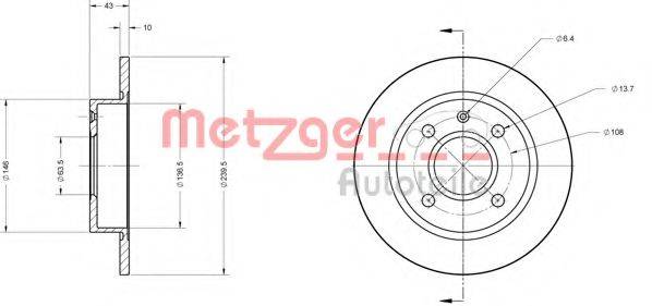 Тормозной диск METZGER 6110243