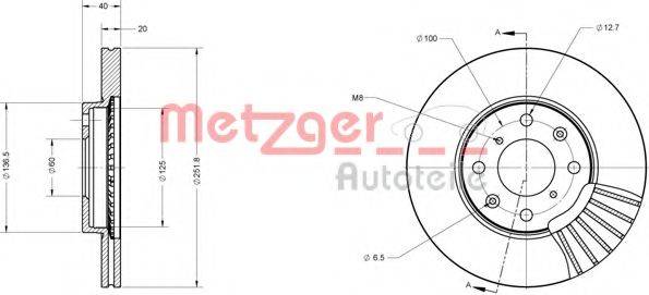 METZGER 6110255 Тормозной диск