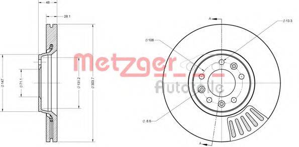 Тормозной диск METZGER 6110318