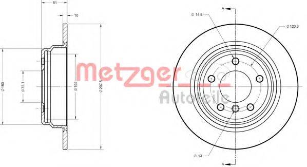 METZGER 6110322 Тормозной диск