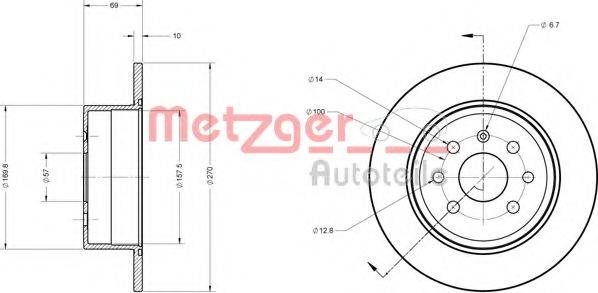 Тормозной диск METZGER 6110339